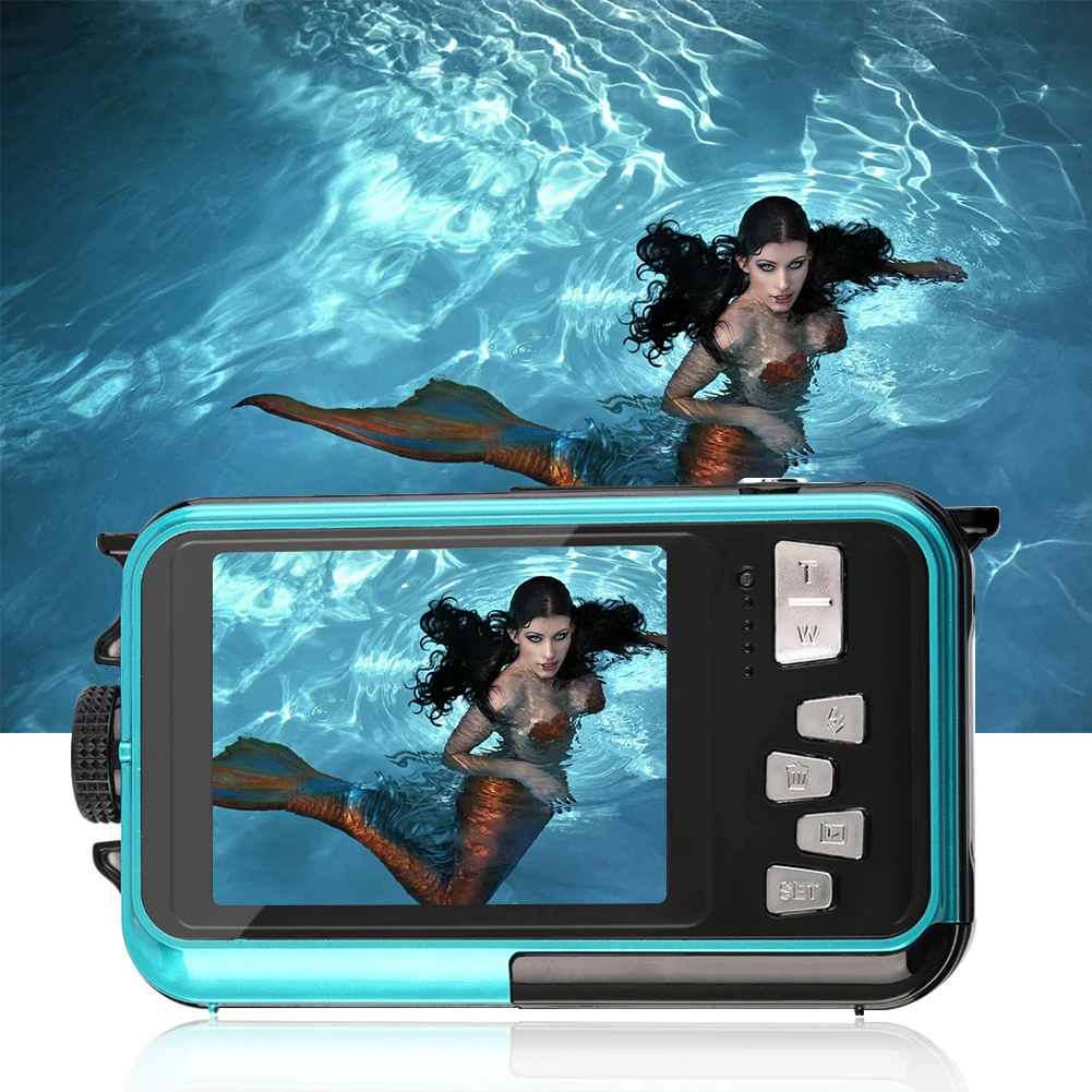 Профессиональный двойной экраны 24MP 16X зум 1080 P Водонепроницаемый Digital Photo видео