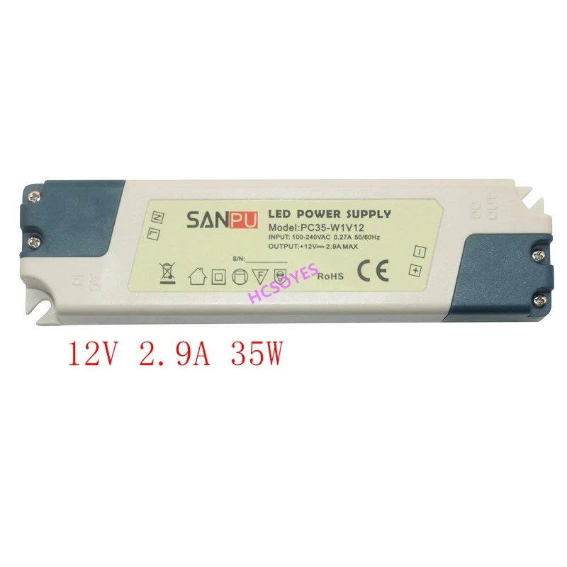 SANPU Пластик светодиодный освещение 12 V Питание Трансформатор 110 V 220 V AC DC 12 V 24 V 15 W 35 W 60 W светодиодный драйвера для видеонаблюдения Камера свет