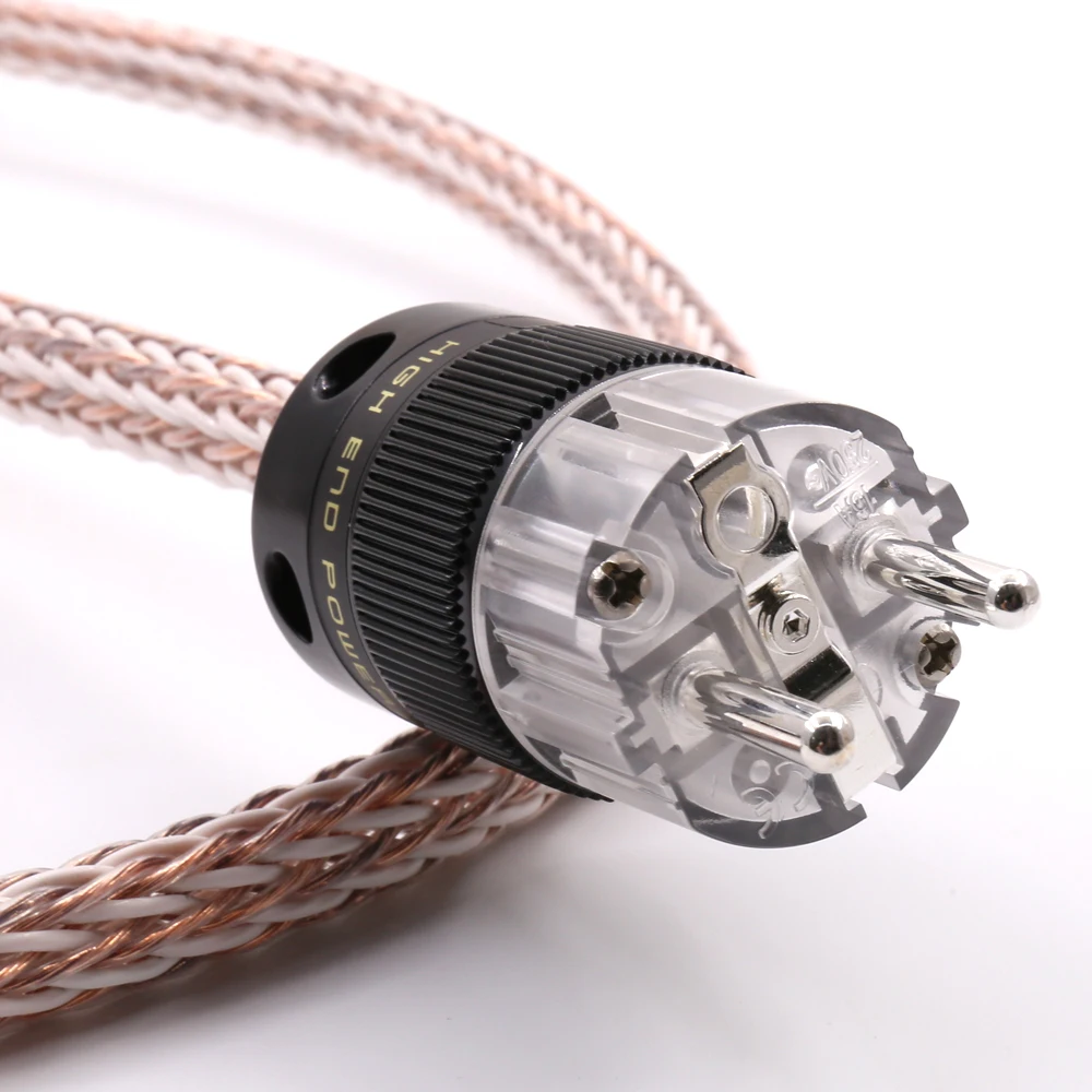 Медные провода Hifi OCC AWG 15 EU шнур питания Schuko с посеребренным покрытием|Кабели VGA| |