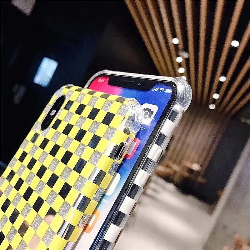 Покрытие квадратной решетки сетчатый чехол для телефона iPhone 7 6 6S 8 Plus XS MAX X XR