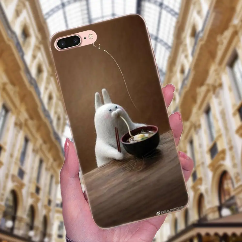 Милый Белый Кролик Банни для Huawei P7 Honor 4C 5A 5C 5X 6 6C 6A 6X 7 7X 8 9 V8 V10 Y3II Y5II Y6II G8 Play Lite мягкий