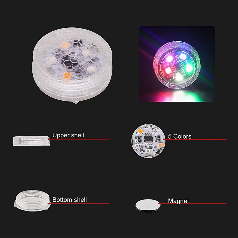 5Color Magnetic Wireless 3 5 8 LED Car Door Opening Warning Lights Waterproof Strobe Flashing Anti Rear-end Collision Led Safety Lamps - Emitting Color: 5Color