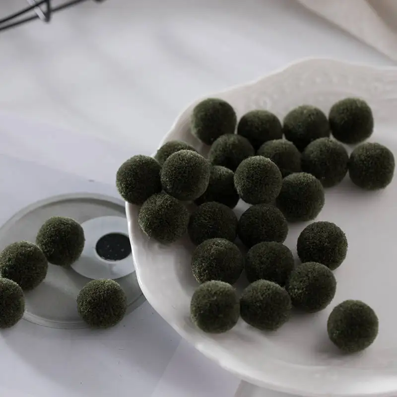C33 Blackish Green Высокое качество 60 шт. 15 мм разноцветный помпон мех ремесло DIY мягкие помпоны свадебные украшения, шитье/клей на ткани аксессуары - Цвет: C33 Blackish Green
