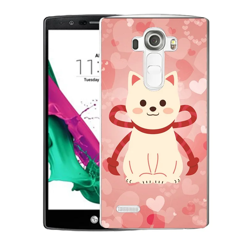 QMSWEI TPU Transparent Phone Case For LG K3 K4 K5 K8 Red Money Cat Painted Design Soft Protective Cute Cover G3 G4 G5 V10 |