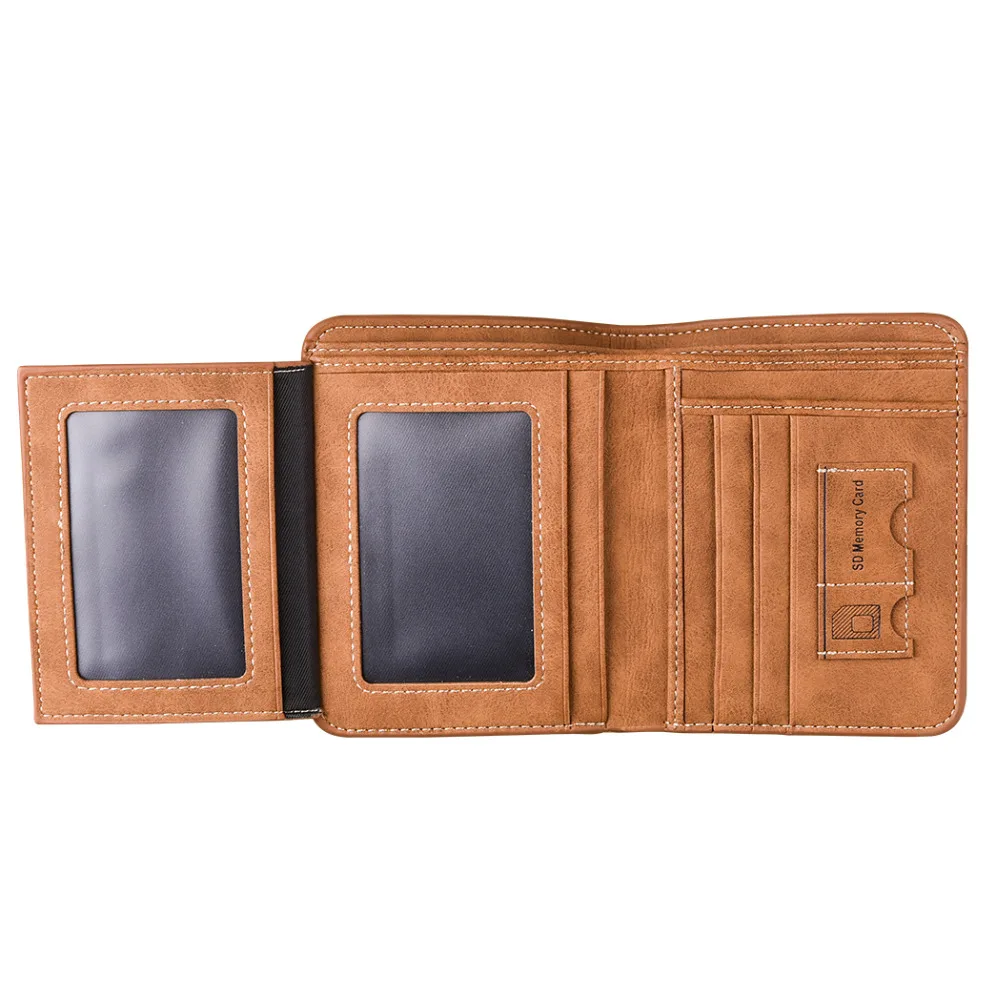 Мужские кошельки Tri Fold известные бренды мужские ретро из искусственной кожи