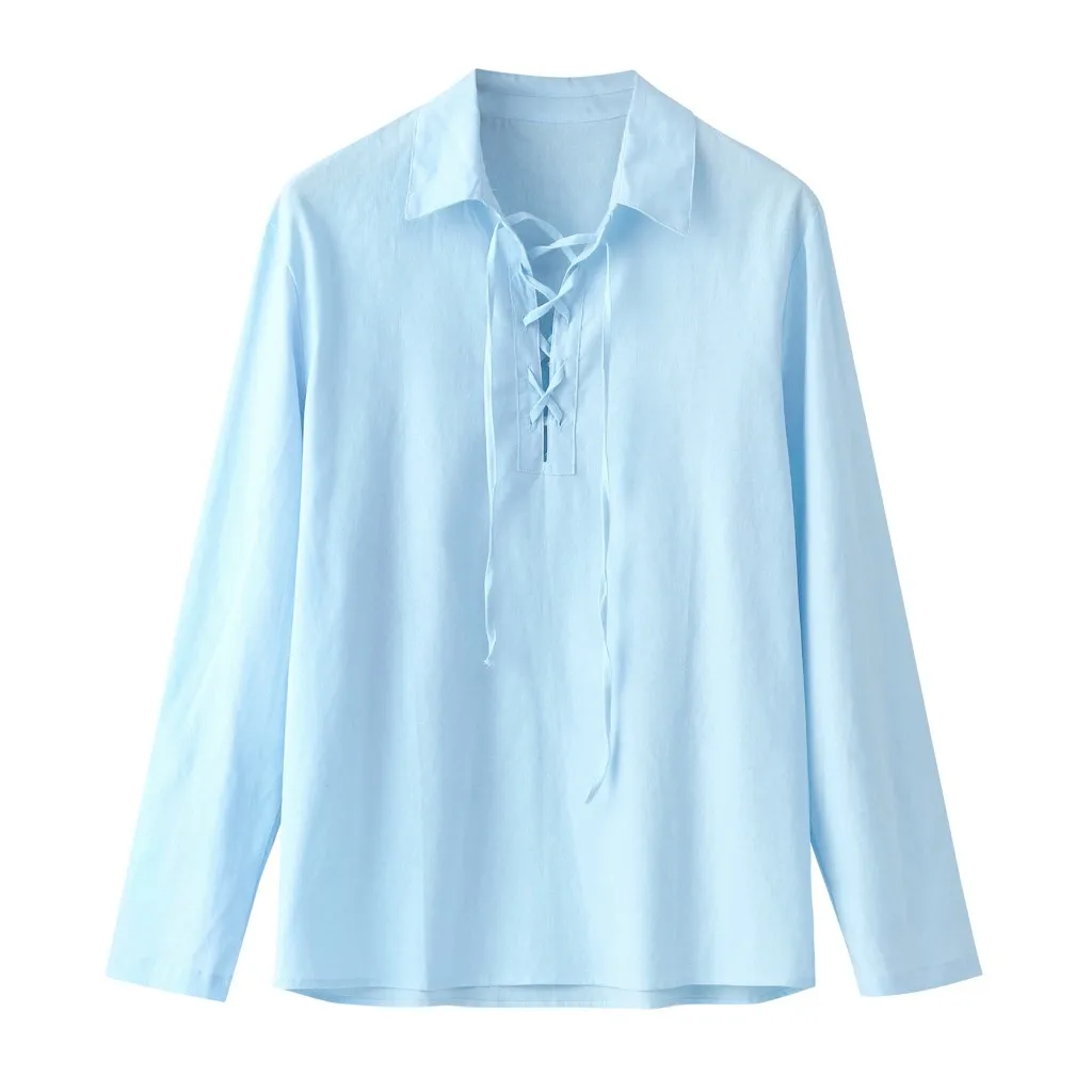 camiseta hombre, Мужская мешковатая рубашка из хлопка и льна с длинным рукавом, Ретро стиль, туника, топы, блузки, camisa social masculina