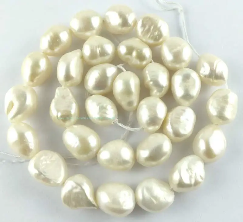 Free shipping Quality Fashion Picture&gt 10 - 13 mm blanc naturel d⟪u douce perle ronde Freeform perles 14 '' | Украшения и
