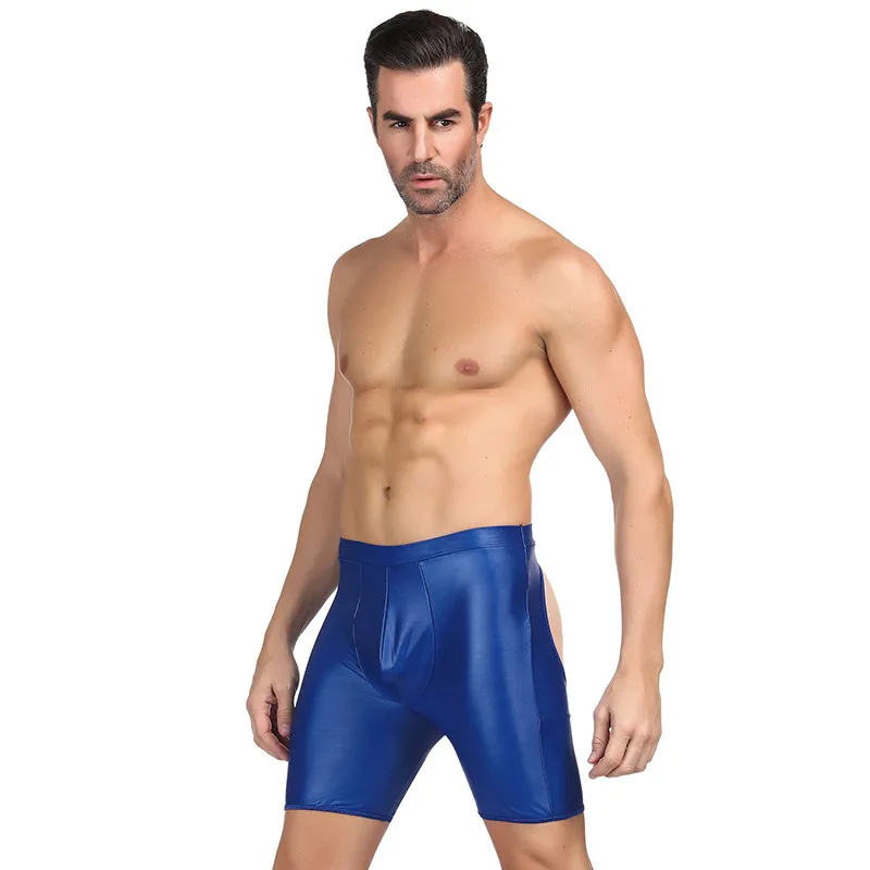 Открытые бедра сексуальные трусы для мужчин однотонные черные синие красные