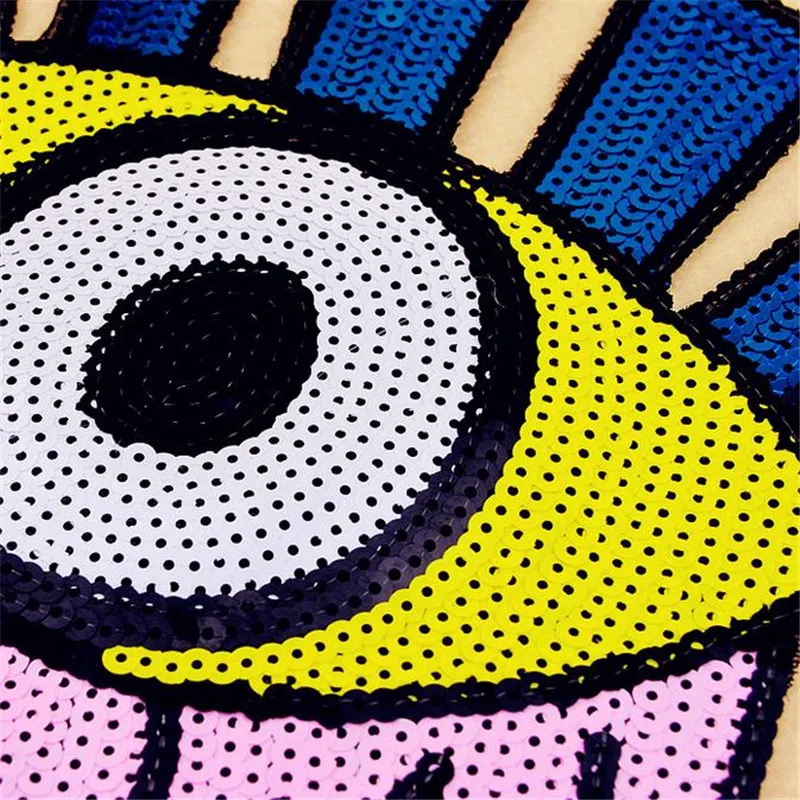 Послушание 1 шт. большой размер милый узор глаз блестки вышивка заплатка образец