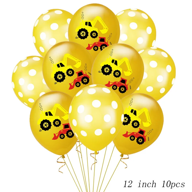 Mixed10pcs Строительство Грузовик Экскаватор тема вечерние торт карты ребенок день рождения флаг десерт украшение стола тег - Цвет: Mixed10pcs