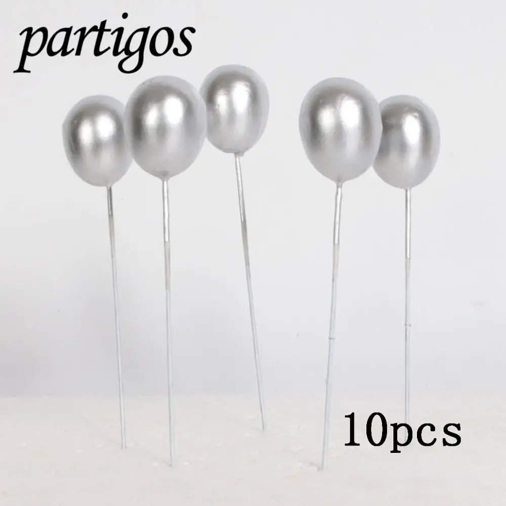 10pcs Silver white 10 шт. торт Топпер воздушные шары вставка для торта Свадьба День Рождения украшения Единорог вечерние Suprise детское украшение для душа - Цвет: 10pcs Silver white