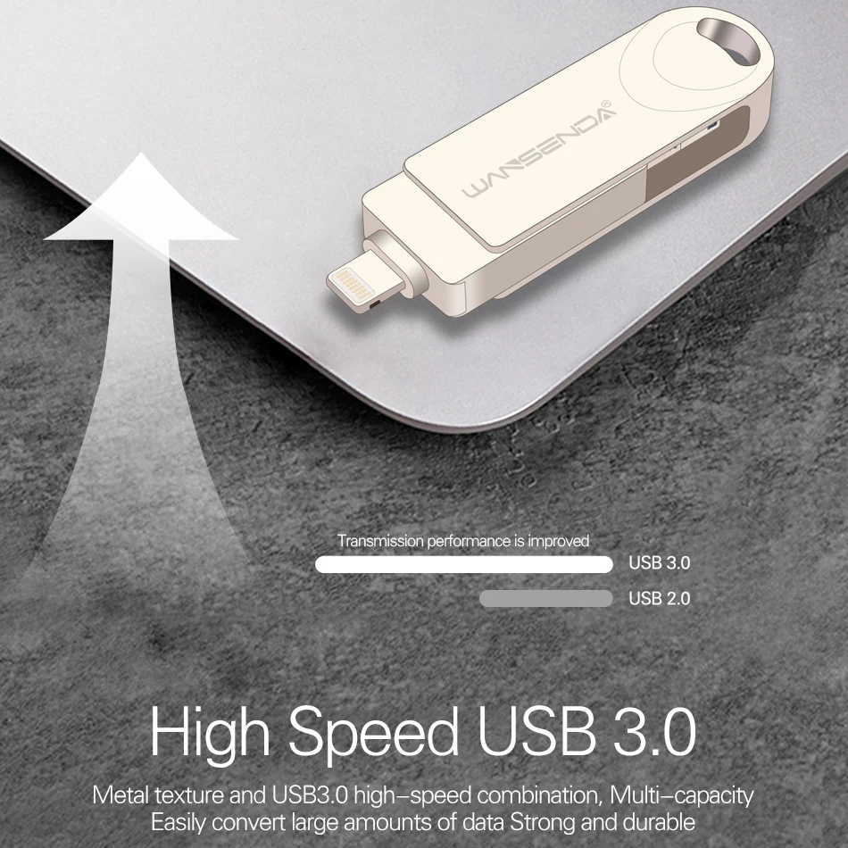 WANSENDA OTG USB флэш накопитель Вращающаяся ручка 128 Гб диск 8 ГБ 16 32 64 3 в 1 Micro Usb флешка 0
