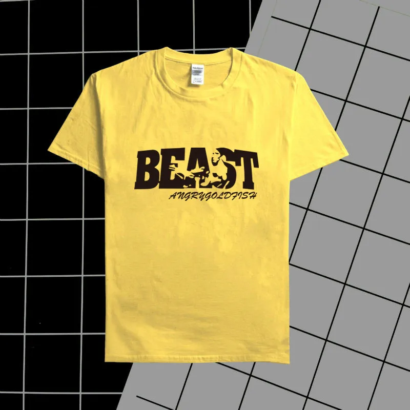 2018 New Brand 100% Cotton Men's T-shirt BEAST Printed female Summer casual short sleeve Letter printing Women's | Мужская