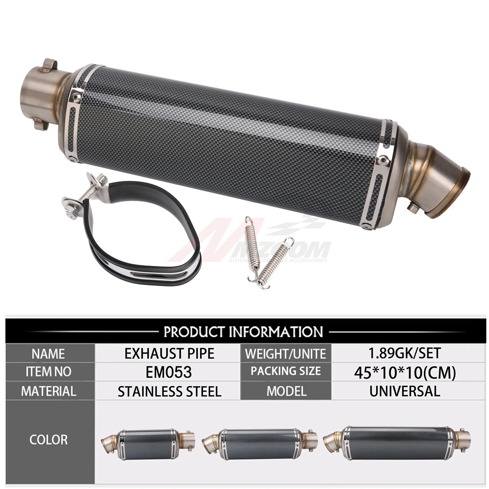 51mm Modified Motorcycle Exhaust Pipe Muffler CBR CB400 CB600 Z750 Z800 TMAX530 MT07 GY6 | Автомобили и мотоциклы