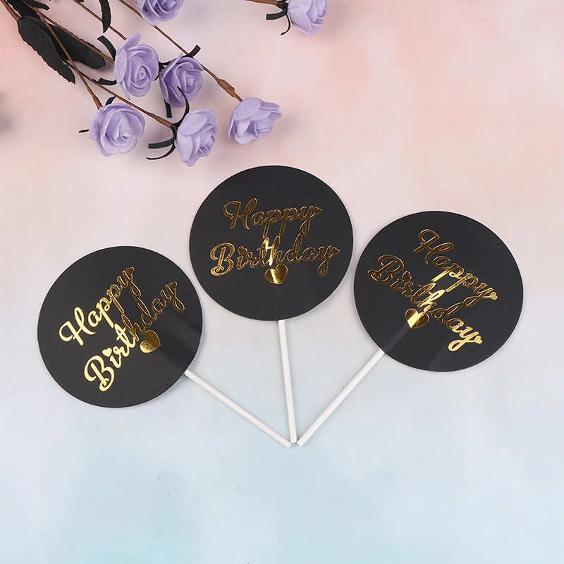 Инс Стиль Круглый бронзирующий &quotс днем рождения&quot Корона бант торт Топпер