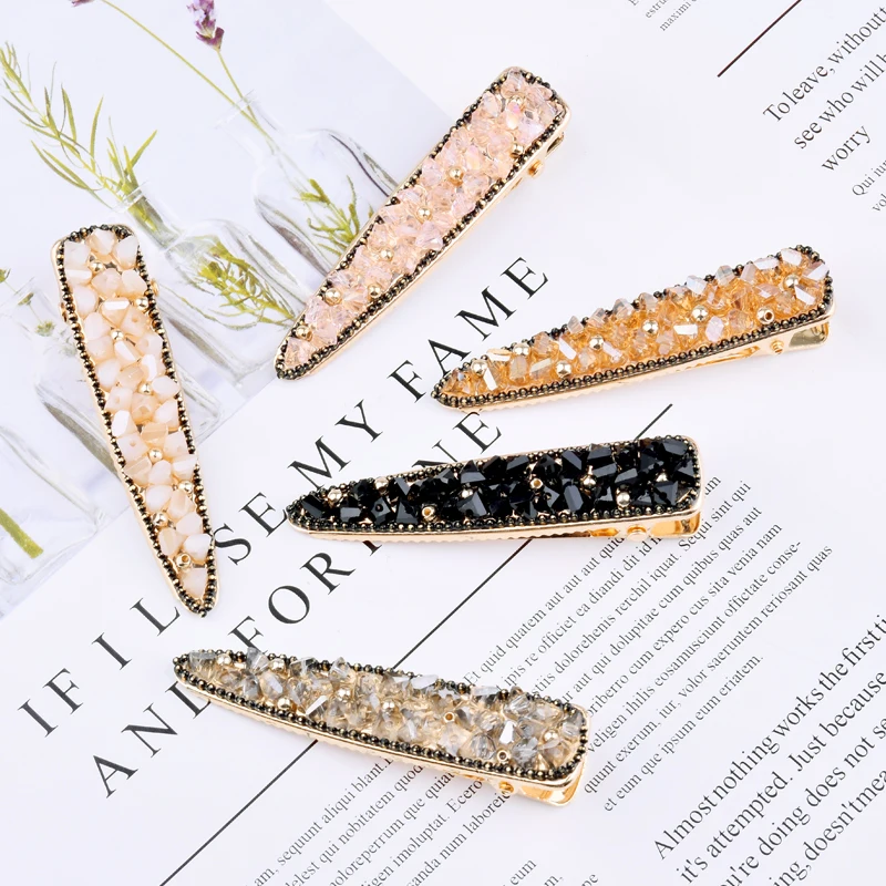 Новые модные корейские женские заколки для волос с кристаллами в форме капли