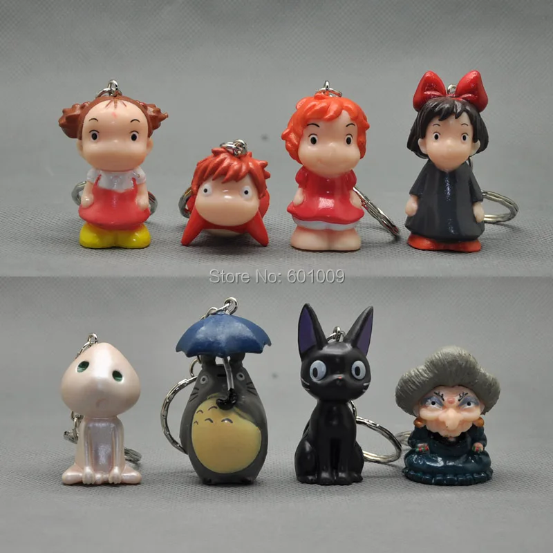 8 шт. Тоторо Унесенные призраками Ponyo на скале берегу моря фигурка брелок игрушка