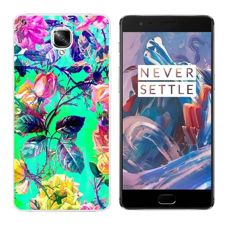for Oneplus 3/3T Case 5.5&quot Protective Back Phone Cover 3T Botanic Printing Coque Oneplus3 Three Fundas |