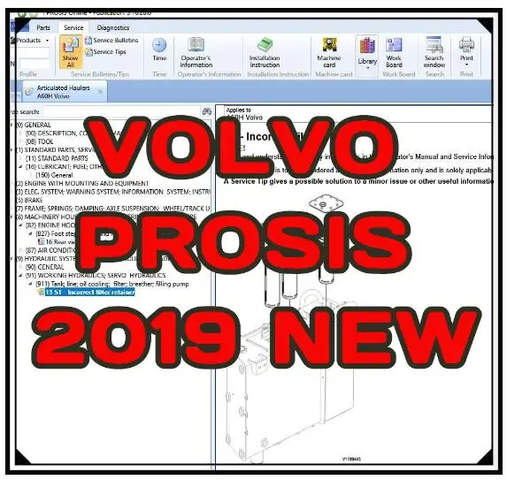 Для строительного оборудования Volvo PROSIS 2019 (Запчасти + ремонт) Активатор
