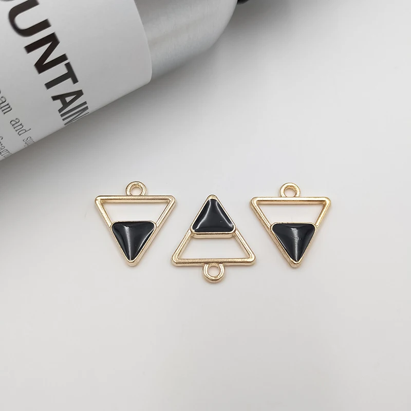 10pcs DIY Triangle Simple Alloy Jewelry Accessories alloy accessories pendant dripping oil bracelet necklace headdress B03 | Украшения и