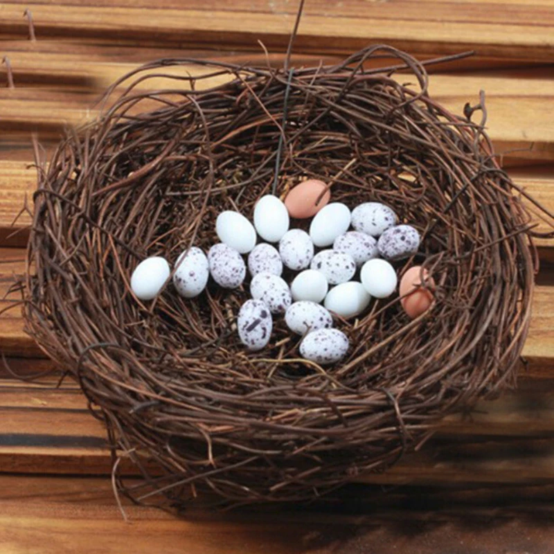 Птичье гнездо дом Искусственные Птицы яйца набор садовые украшения для патио