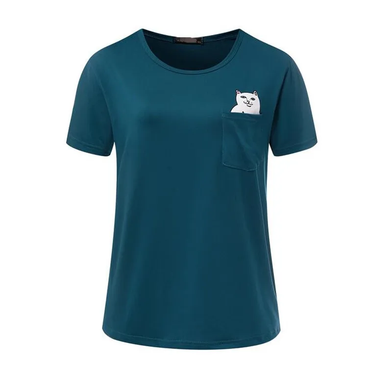 Женская футболка летняя стильная повседневная с кошкой|tees polo|tee shirt printing equipmenttee