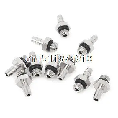 

10 Pcs 5/32" 4mm Air Pneumatic Hose to M5 Male Thread Mini Barb Fittings