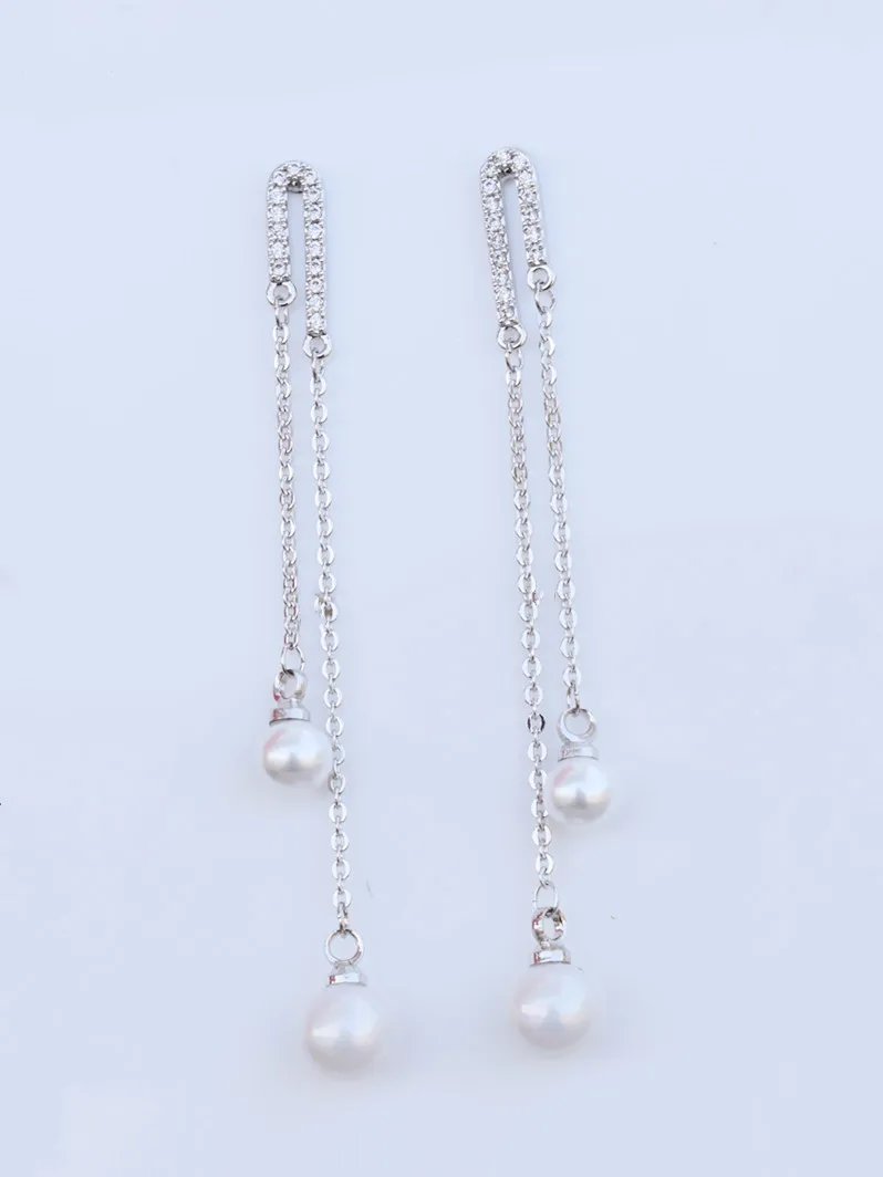 Женские длинные висячие серьги элегантные Украшенные микро блестящими