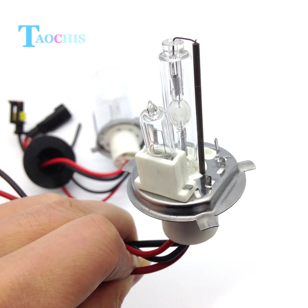 TAOCHIS 12V 100W H4-2 HID ксеноновые лампы светильник 4300k 5000k 6000k 8000k H4/ч H4/L керамический цоколь автомобилей головной светильник замены преобразования