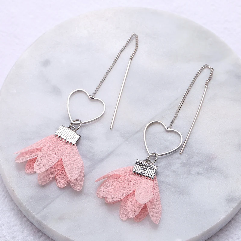 Женские длинные серьги Boucle D'oreille Femme с подвесками в виде цветка