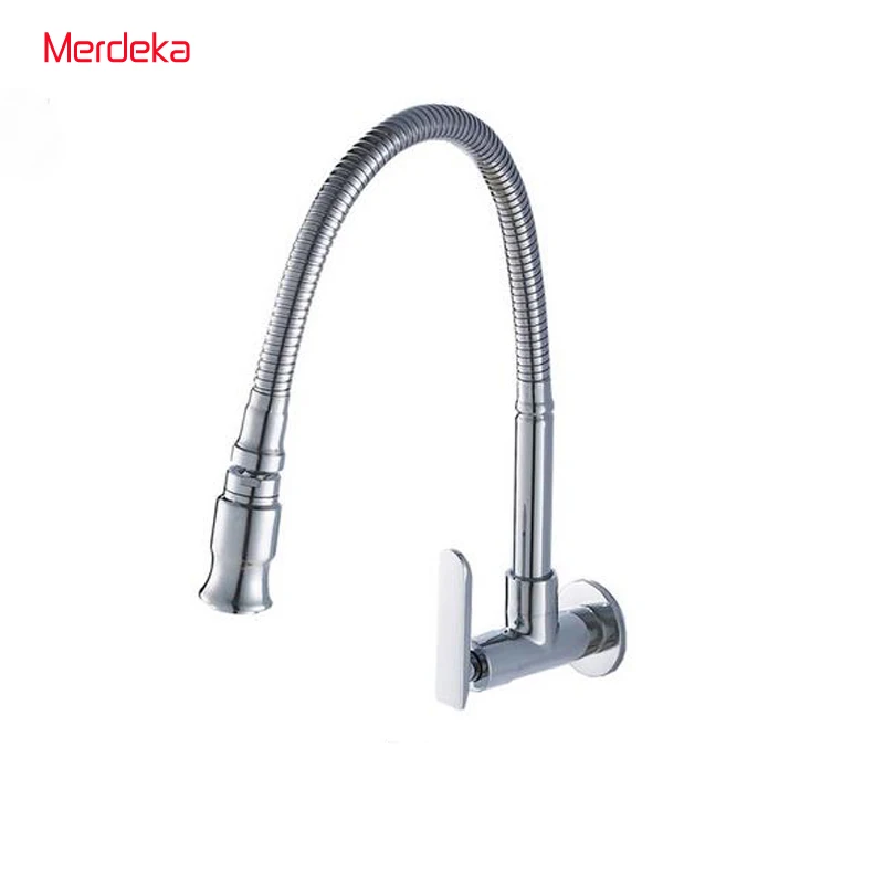 Настенный Завод прямых продаж Медь Хромированный одной холодной краны Кухня