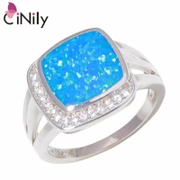 cinily created blue fire opal cubic zirconia wholesale 2018 new style jewelry for women gift ring size 7 8 oj9378
