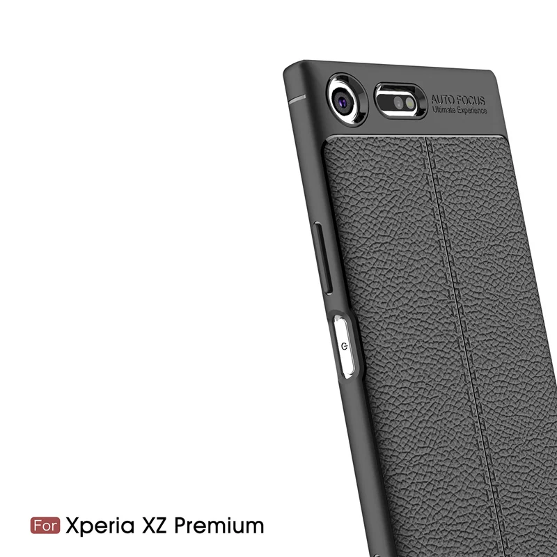 Мягкий силиконовый ударопрочный чехол для Sony Xperia XZ Premium Litchi кожаный задняя крышка