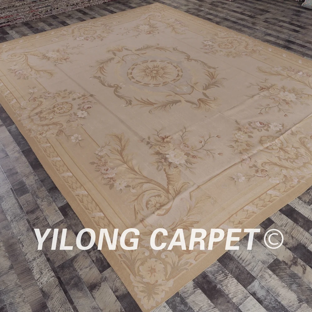 Yilong 11 'x 14' плоский плетеный индивидуальный роскошный новый белый ковер ручной