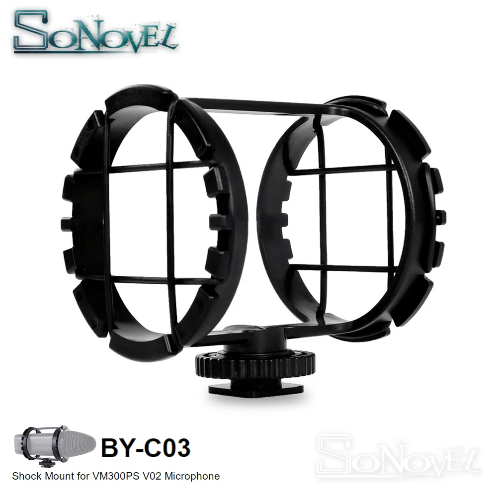 

BOYA BY-C03 Camera Shoe Shockmount for Microphones 1" to 2" in Diameter (Fits the Zoom H1) Microphone Stand Shockmount