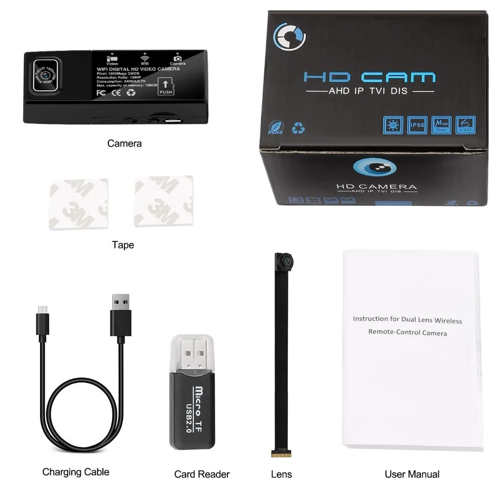 HD 1080P DIY портативная WiFi IP мини камера P2P беспроводная микро веб-камера видеокамера