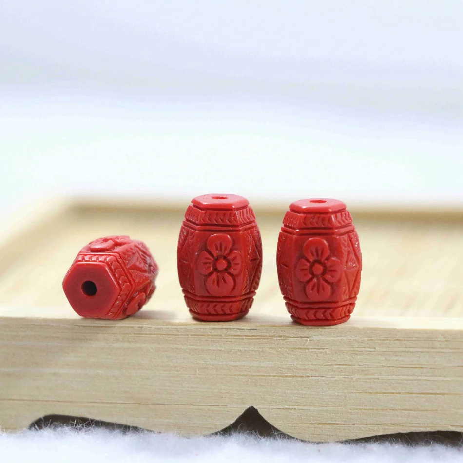 Модные Синтетические Красные cinnabar мульти-формы резной цветок diy ювелирные