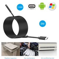 8mm 5 5mm 7mm Len Android HD USB Endoscope Camera Type C Inspection Hard Tube Camera PC Android for Huawei Phones Borescope