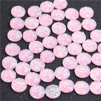 9 New Fashion 40pcs 12mm Mix Colors Natural Ore Style Flat Back Resin Cabochons For Bracelet Earrings Accessories - Цвет: 9