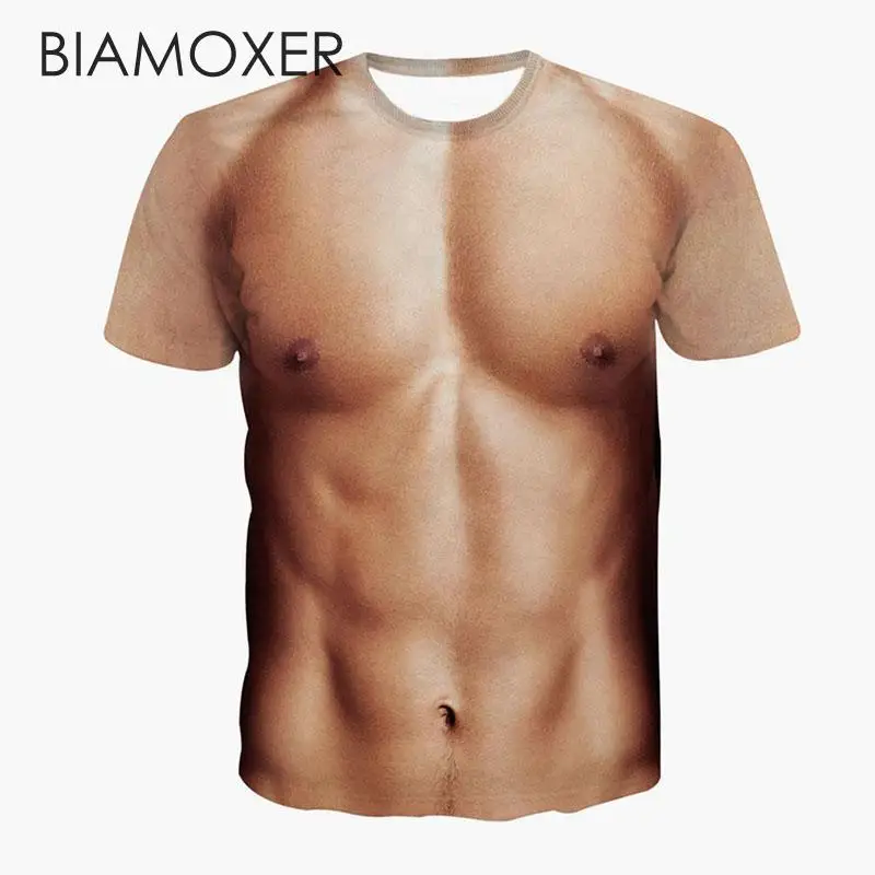 Biamoxer забавные облегающая футболка для мужчин и женщин 3D графика Футболка фитнес