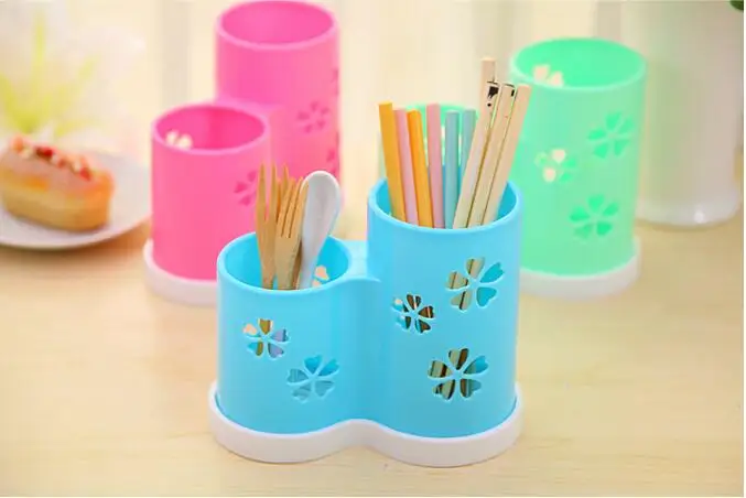 

1PC Spoon Organizer Tube Dish Drainer Plastic Chopsticks Cutlery Storage Box Kitchen Accessories LF 099
