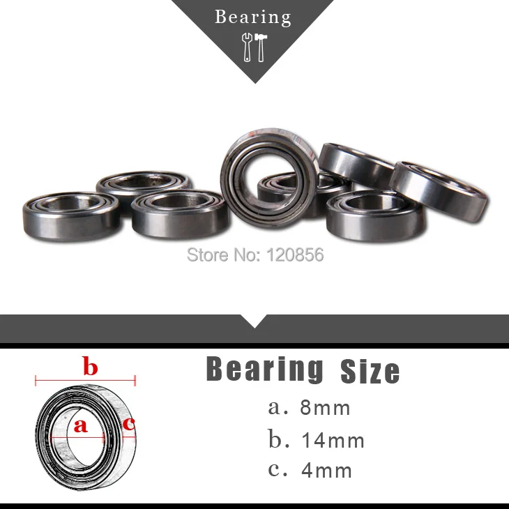 

2016 Hot Sale wholesale 10PCS swiss precision 8x14x4mm toys axle Bearings for RC toy parts accessories bearing