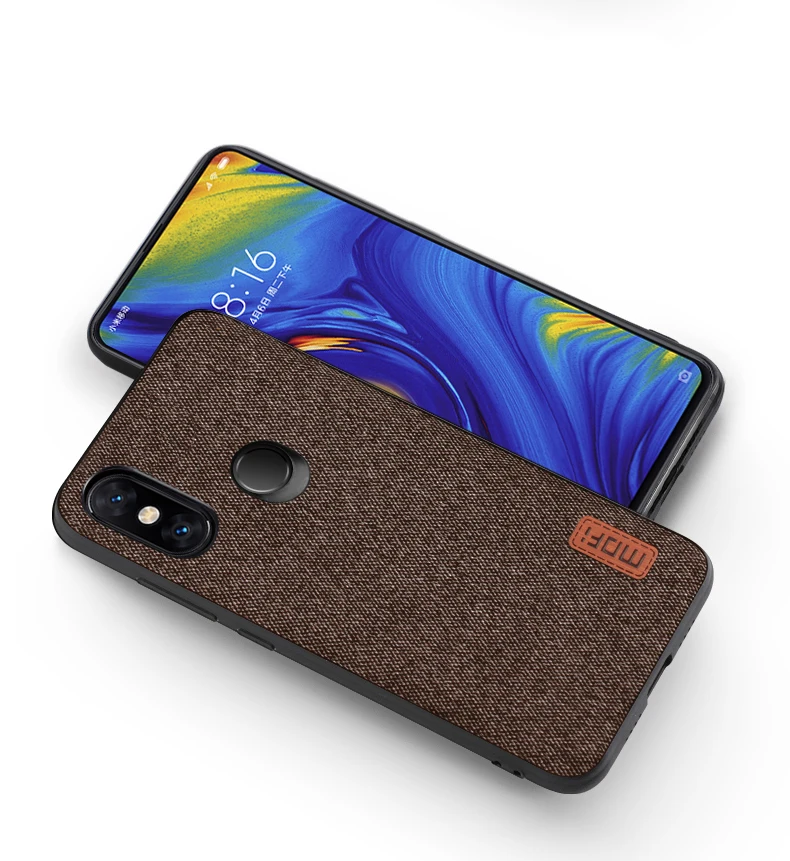 Чехол для mi x 3, чехол MOFI для Xiaomi mi x 3, задний тканевый чехол для mi x 3, мягкий ТПУ чехол с краями, полный Чехол, матовый деловой чехол 6,39''