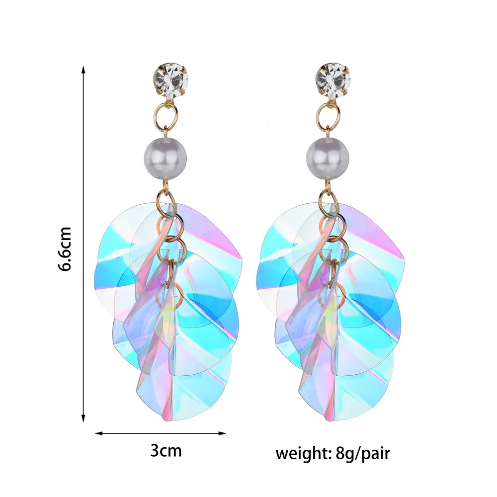 Женские серьги пусеты hyperbole модные яркие и с блестками