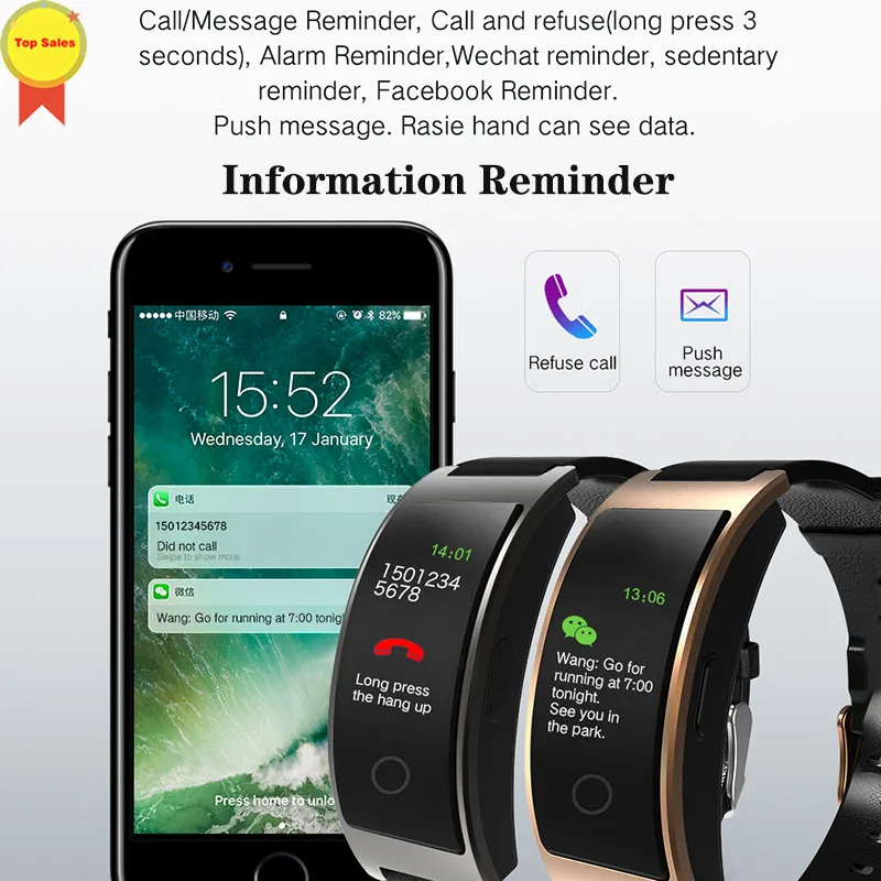 

Smart Band Blood Pressure Heart Rate Monitor Smart Pulsera Color Screen reloj inteligente watch band For IOS Android xiaomi vivo
