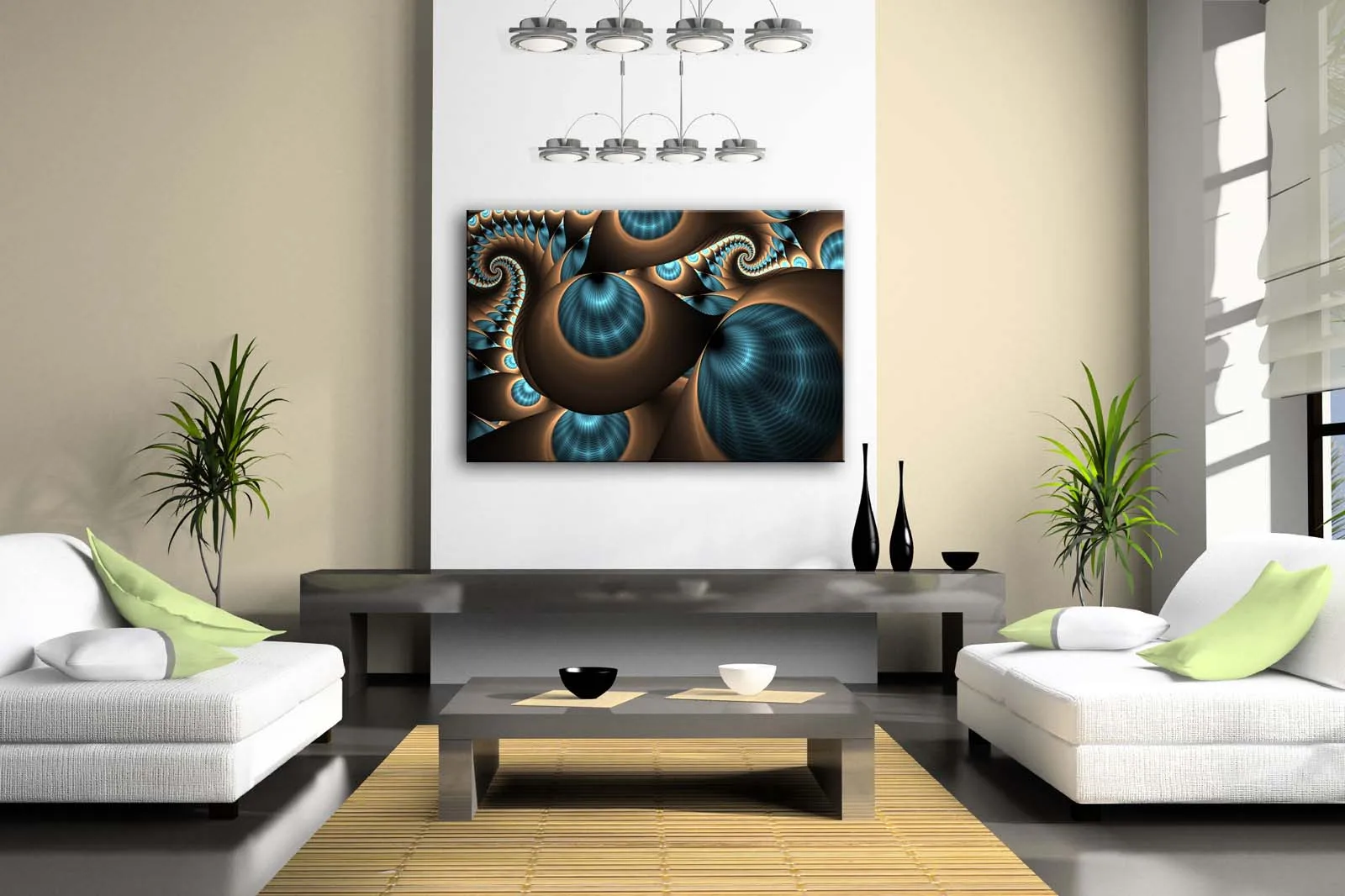 Настенные картины в рамке абстрактные синие коричневые отверстия холст печать