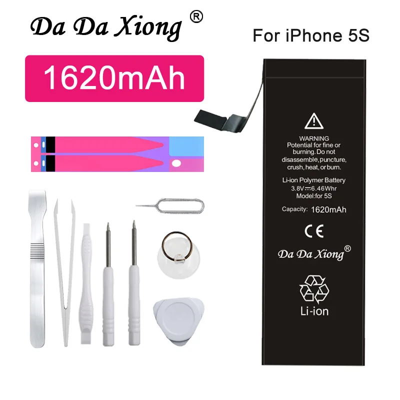 Оригинальный Da Xiong аккумулятор для iPhone 5S 5GS 1620 мАч Высокая емкость Замена телефона