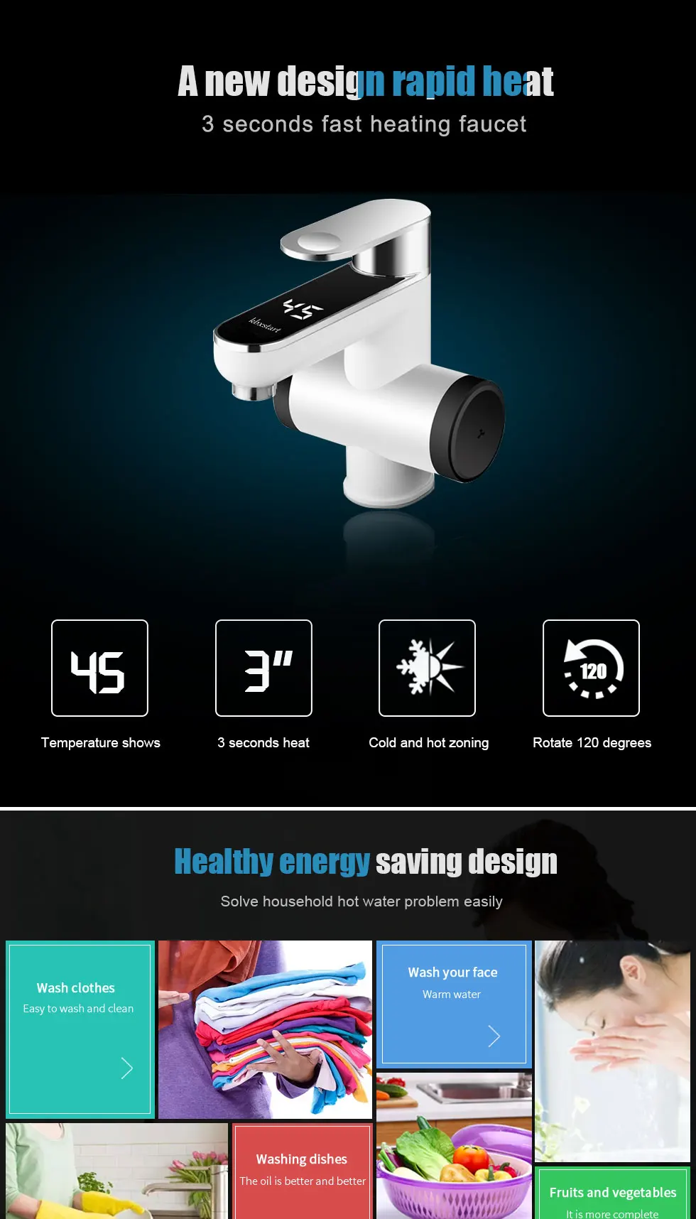 Kbxstart Calentador De Agua Electrico 220 в мини-подогреватель для воды кран Электрический кран для холодной и горячей воды выбрать протектор утечки ЕС вилка
