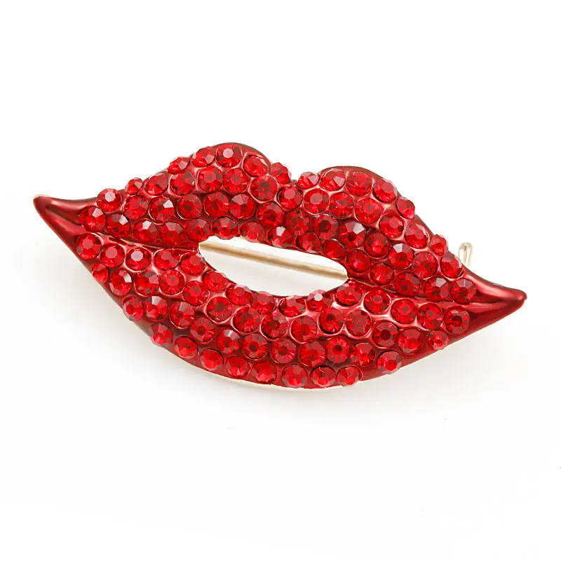 red lip WEIMANJINGDIAN/Новое поступление брендовых модных брошек для девушек с губами/высоким каблуком/глазами/танцами - Окраска металла: red lip