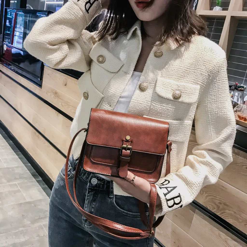 ISHOWTIENDA, женская сумка, винтажная, кожаная, сумка на плечо, для девушек, с ручкой, через плечо, мини сумка, для женщин, сумка-мессенджер, Bolso Mujer